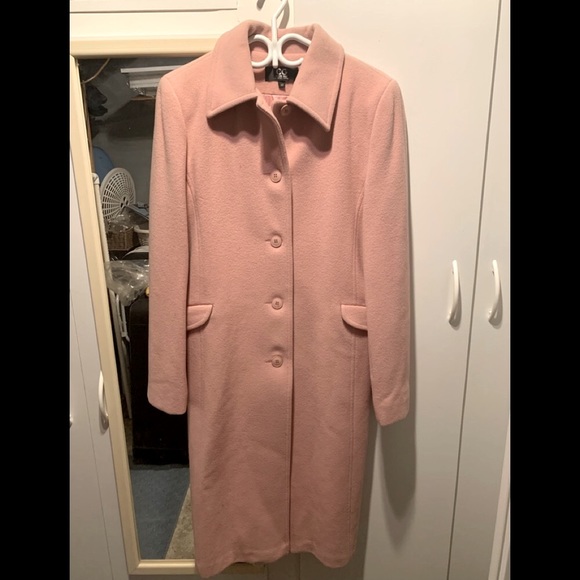 Manteau 3/4 en laine melange Cashmire couleur rose - Picture 1 of 3
